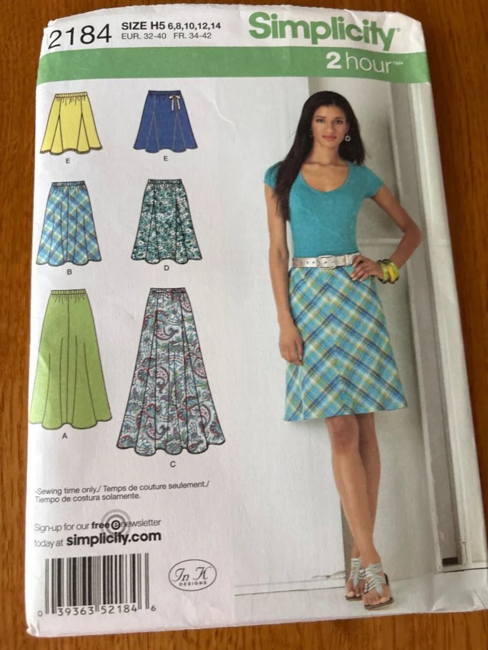 Simplicity 2184 Misses Sewing Pattern Skirt Size 6-8-10-12-14 Uncut